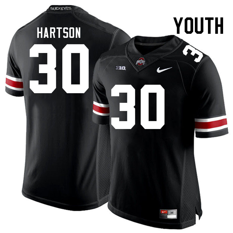 Ohio State Buckeyes Will Hartson Youth #30 Black Authentic Stitched College Football Jersey